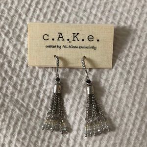 Silver, dangle earrings
